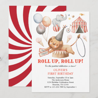 Karneval Circus Kinder 1. Geburtstag Party Einladu Einladung