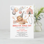 Karneval Circus Kinder 1. Geburtstag Party Einladu Einladung (Stehend Vorderseite)