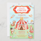 Karneval Circus Kindergeburtstag Party Einladung (Vorderseite)