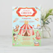 Karneval Circus Kindergeburtstag Party Einladung (Stehend Vorderseite)