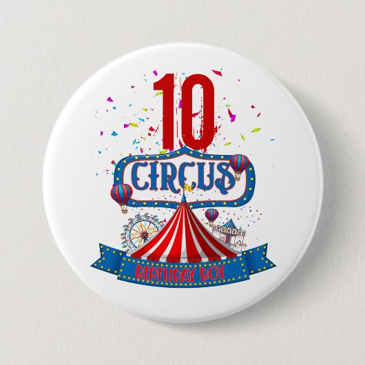 Karneval Circus Party Celebration Age 5 Match Button (Vorderseite)