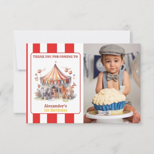 Karneval Circus Show & Animations Geburtstag Dankeskarte (Vorderseite)