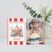Karneval Circus Show & Animations Geburtstag Dankeskarte (Stehend Vorderseite)