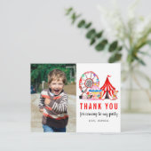 Karneval Circus Show Birthday Foto Vielen Dank Postkarte (Stehend Vorderseite)
