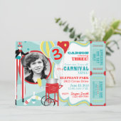 Karneval Circus Stilt Walker Geburtstag Einladung (Stehend Vorderseite)