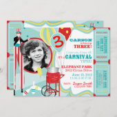 Karneval Circus Stilt Walker Geburtstag Einladung (Vorne/Hinten)