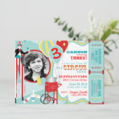 Karneval Circus Stilt Walker Geburtstag Einladung (Stehend Vorderseite)