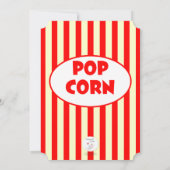Karneval Circus Stripe Popcorn Party Einladung (Rückseite)