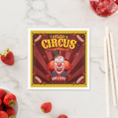 Karneval Clown ADD NAME Big Top Family Circus Show Serviette (Beispiel)