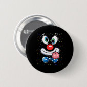 Karneval Clown Gesicht Circus Kostüm Kinder Männer Button (Vorne & Hinten)