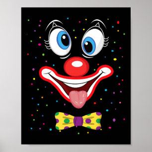 Karneval Clown Gesicht Circus Kostüm Kinder Männer Poster