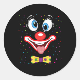 Karneval Clown Gesicht Circus Kostüm Kinder Männer Runder Aufkleber