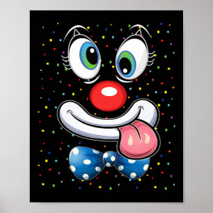 Karneval Clown Gesicht Zirkuskostüm Kinder Männer Poster