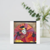 Karneval Clown Postkarte (Stehend Vorderseite)