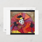 Karneval Clown Postkarte (Vorne/Hinten)