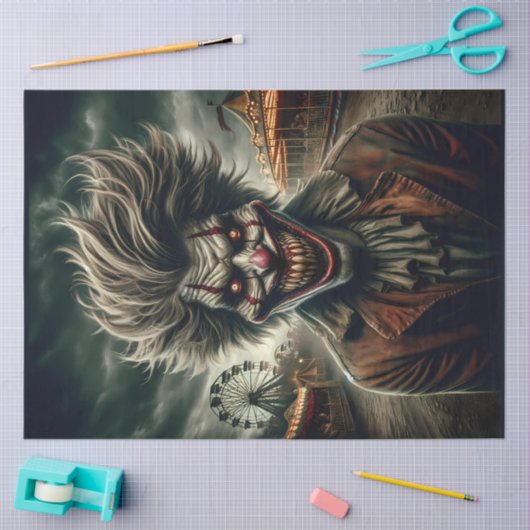 Karneval Clown Spuk Midway Horror Halloween Seidenpapier (Basteln)