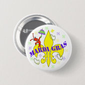 Karneval Crawfish Fleur de Lys Button (Vorne & Hinten)