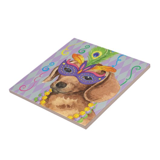 Karneval-Dackel Fliese (Seite)