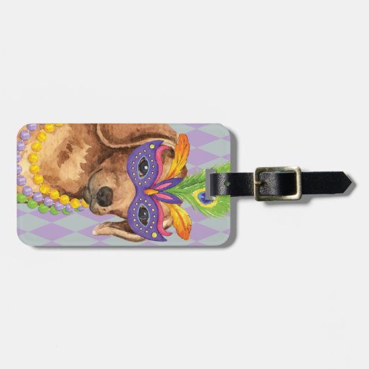 Karneval-Dackel Gepäckanhänger (Vorderseite horizontal)