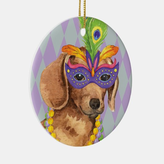 Karneval-Dackel Keramik Ornament (Rechts)