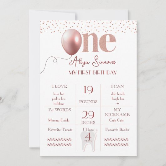 Karneval der Freude Einladung zum ersten Geburtsta (Vorderseite)