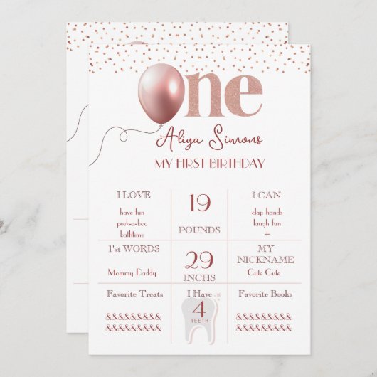 Karneval der Freude Einladung zum ersten Geburtsta (Vorne/Hinten)