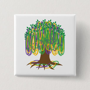 Karneval der Mardi Gras Bead Tree Button