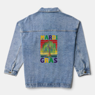 Karneval der Mardi Gras Bead Tree Jeansjacke