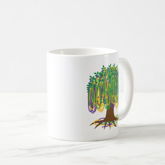 Karneval der Mardi Gras Bead Tree Kaffeetasse (VorderseiteRechts)