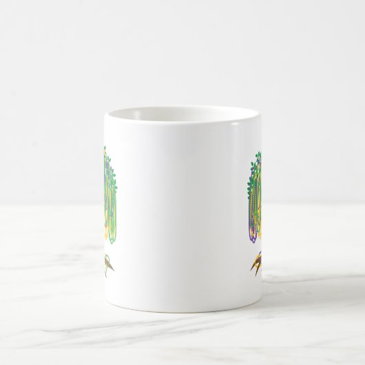 Karneval der Mardi Gras Bead Tree Kaffeetasse (Mittel)