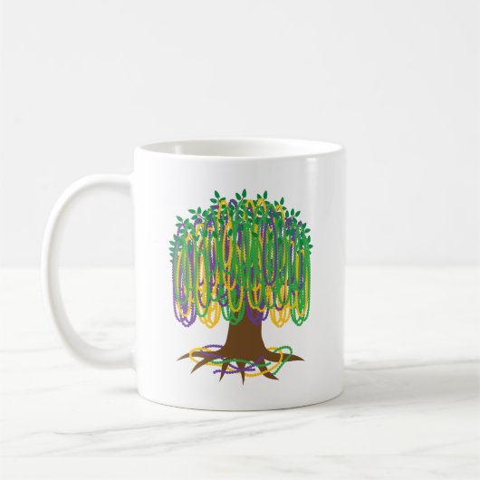 Karneval der Mardi Gras Bead Tree Kaffeetasse (Links)