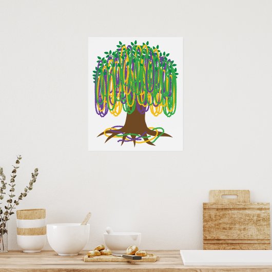 Karneval der Mardi Gras Bead Tree Poster (Küche)