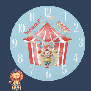 Karneval des Fun Boy's Room Große Wanduhr