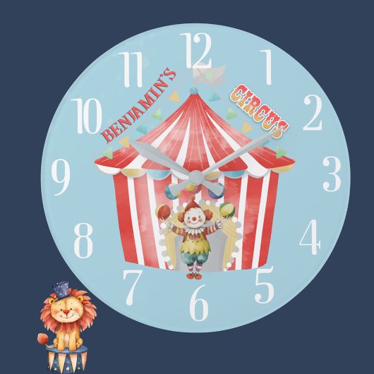 Karneval des Fun Boy's Room Große Wanduhr