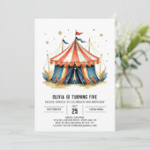 Karneval Editable Magic Circus Geburtstag Einladung (Stehend Vorderseite)