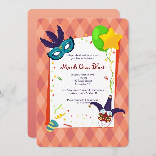 Karneval-Einladung Einladung (Vorne/Hinten)