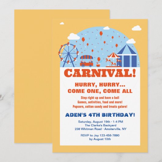 Karneval-Einladung Einladung (Vorne/Hinten)