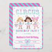 Karneval - Einladungen zum Geburtstag (Vorne/Hinten)