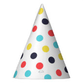 Karneval farbige große Polka Dot Geburtstag Partyhütchen (Links)