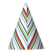 Karneval, farbiger Streifen Geburtstag Partyhütchen (Rückseite)