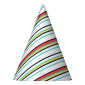 Karneval, farbiger Streifen Geburtstag Partyhütchen (Links)