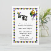 Karneval-Feier Einladung (Stehend Vorderseite)