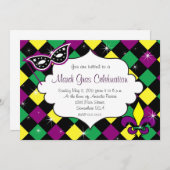 Karneval-Feier-Einladung Einladung (Vorne/Hinten)