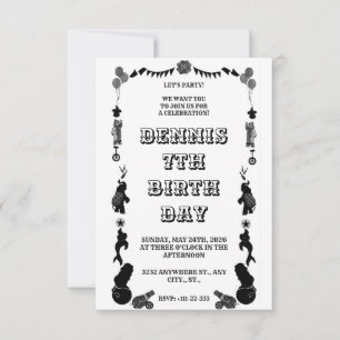 Karneval Festival schwarz und weiß Save The Date