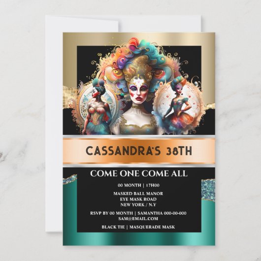 Karneval Festival Showgirls Parade Drag Queens Einladung (Vorderseite)