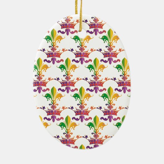 Karneval Fleur de Crown Keramikornament (Hinten)