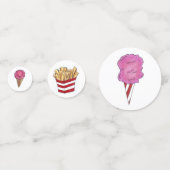 Karneval Food Nacho Cotton Candy Popcorn Ice Creme Konfetti (Vorderseiten)
