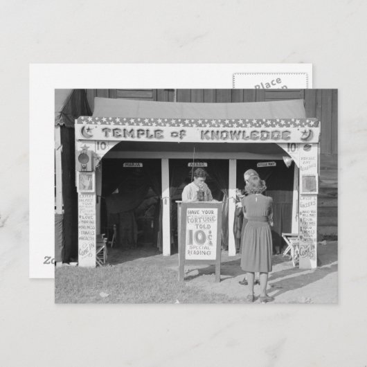 Karneval Fortune Teller, 1938 Postkarte (Vorne/Hinten)