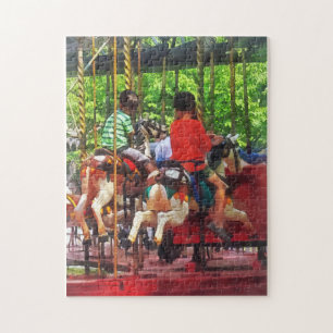 Karneval - Freunde auf dem Karussell Puzzle