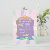 Karneval - Funfair - Pastell - Geburtstag - Einladung (Stehend Vorderseite)